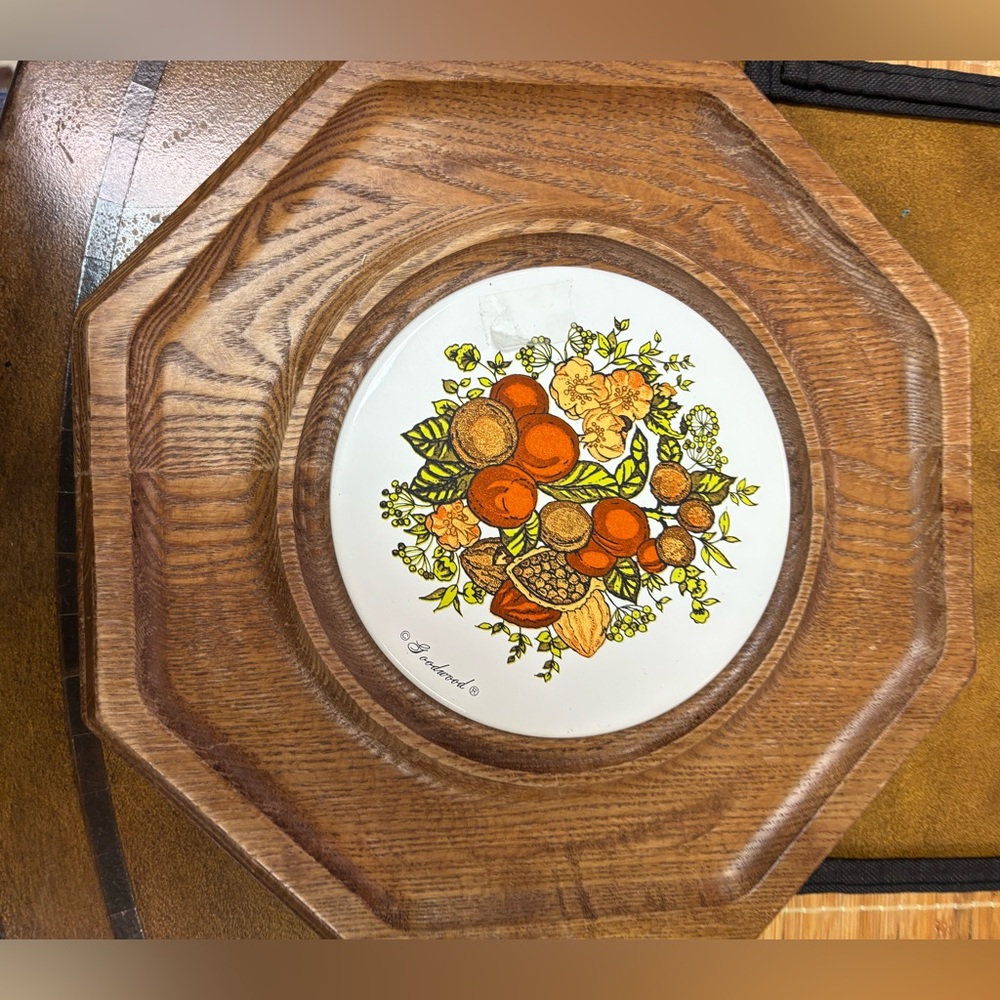 Vintage Goodwood teakwood fruit and cheese board